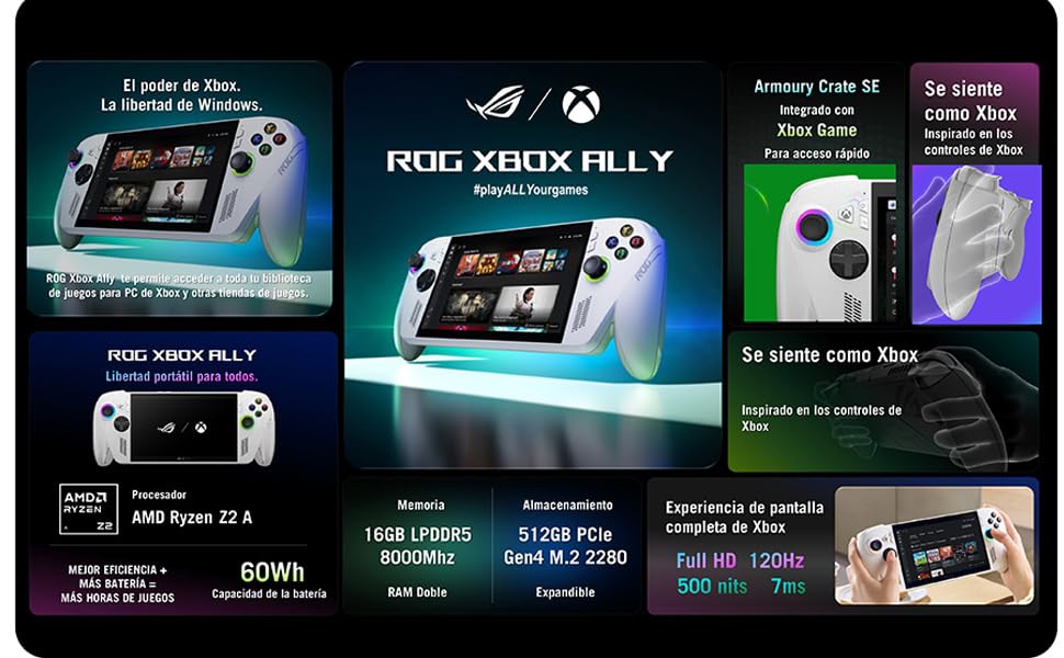 Xbox ROG Ally Z2 con 16GB RAM y 512GB almacenamiento, nuevo sellado en República Dominicana